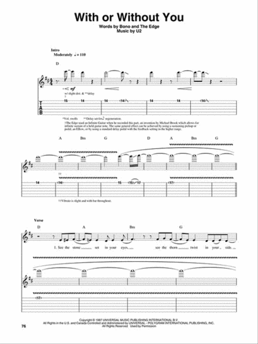 U2 Guitar Tablature scores gallery preview page 6