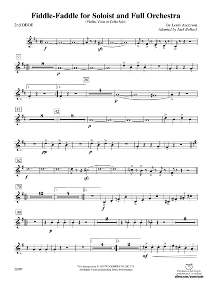 Fiddle-Faddle for Soloist and Full Orchestra: 2nd Oboe Full Orchestra scores gallery preview page 1