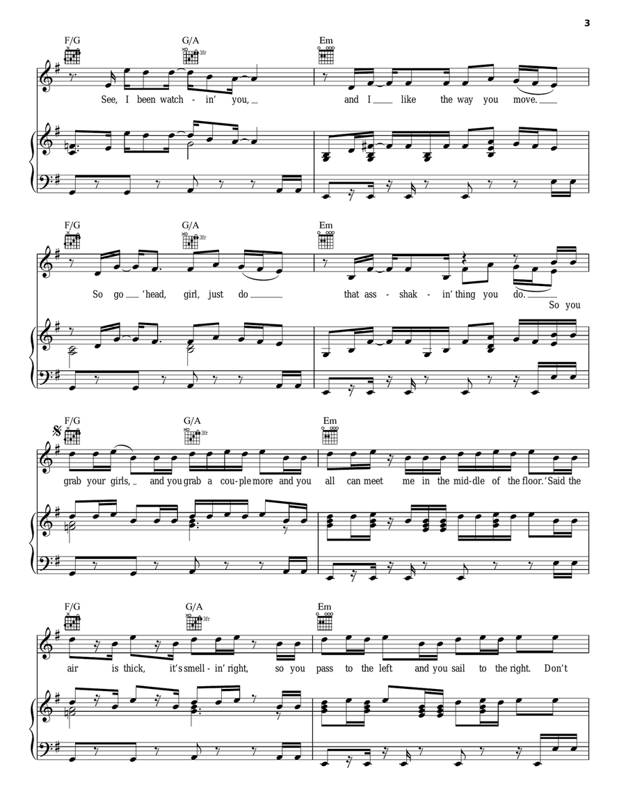 Rock Your Body Piano, Vocal, Guitar scores gallery preview page 3