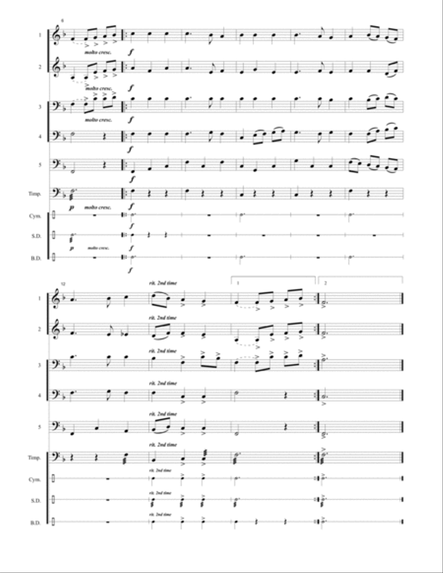 Liechtenstein National Anthem: Oben am jungen Rhein Large Ensemble scores gallery preview page 5