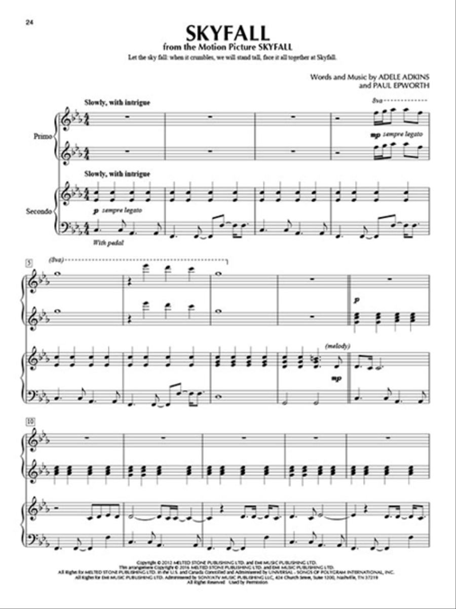 Adele for Piano Duet 1 Piano, 4-Hands scores gallery preview page 2