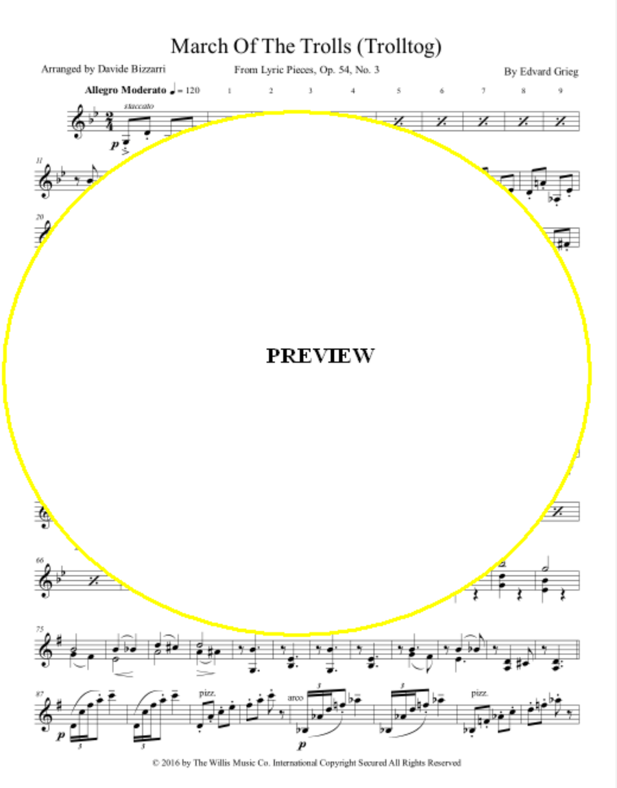 March Of The Trolls (Trolltog) String Duet scores gallery preview page 6