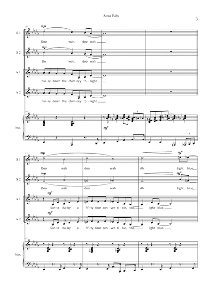 Santa Baby SSA scores gallery preview page 5