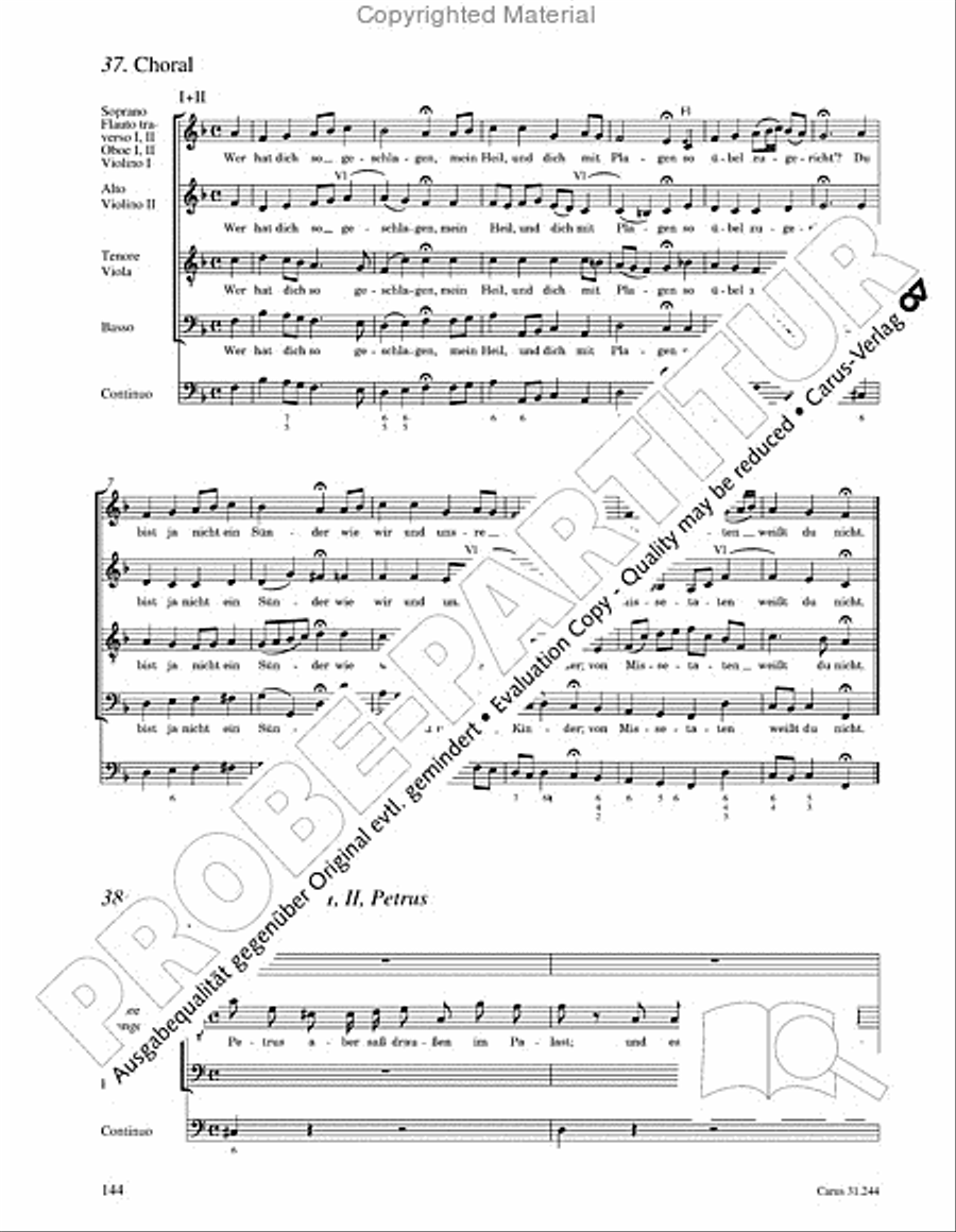St. Matthew Passion (Matthaus-Passion) 4-Part scores gallery preview page 146