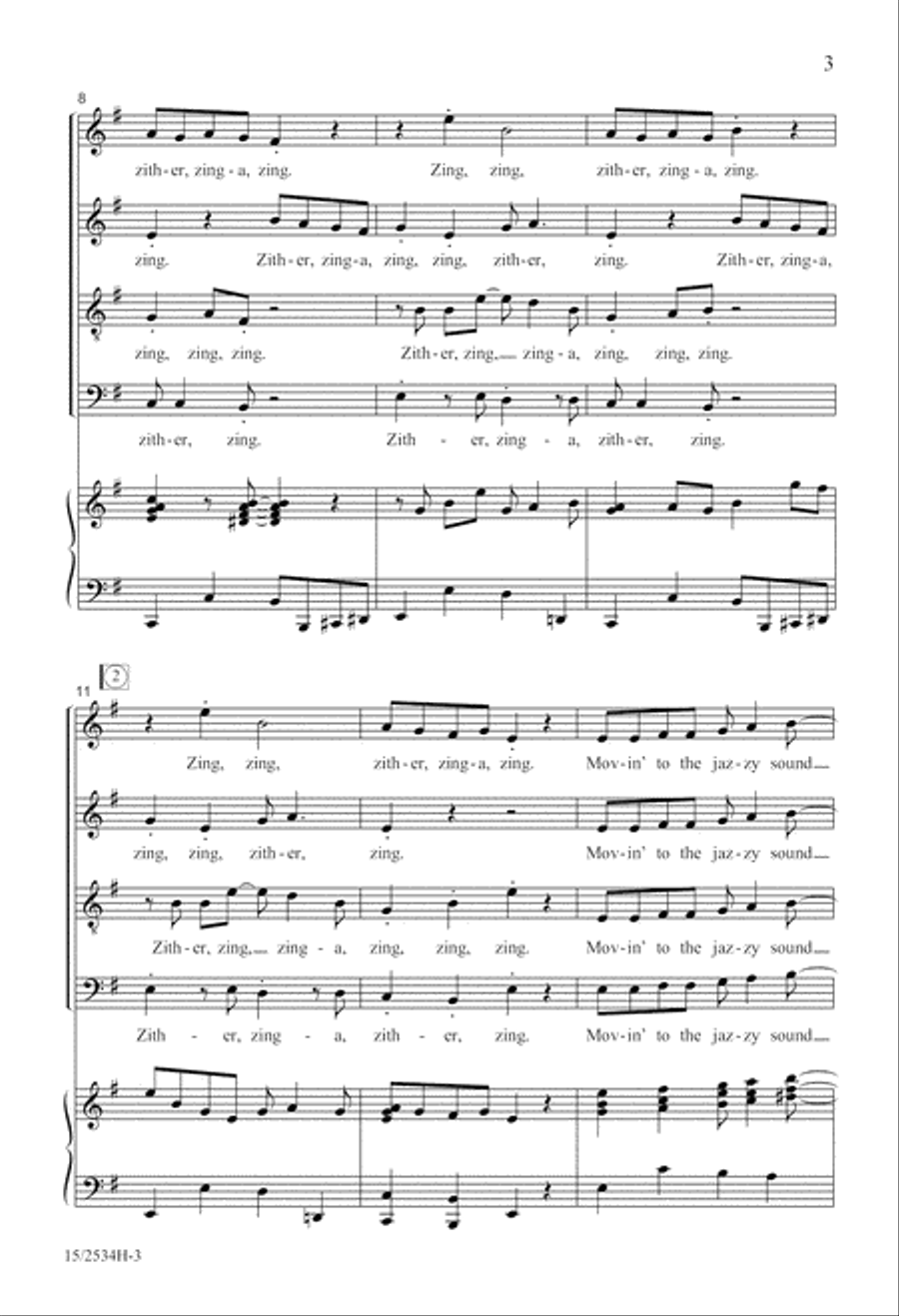 Zither, Zinga, Zing! 4-Part scores gallery preview page 4