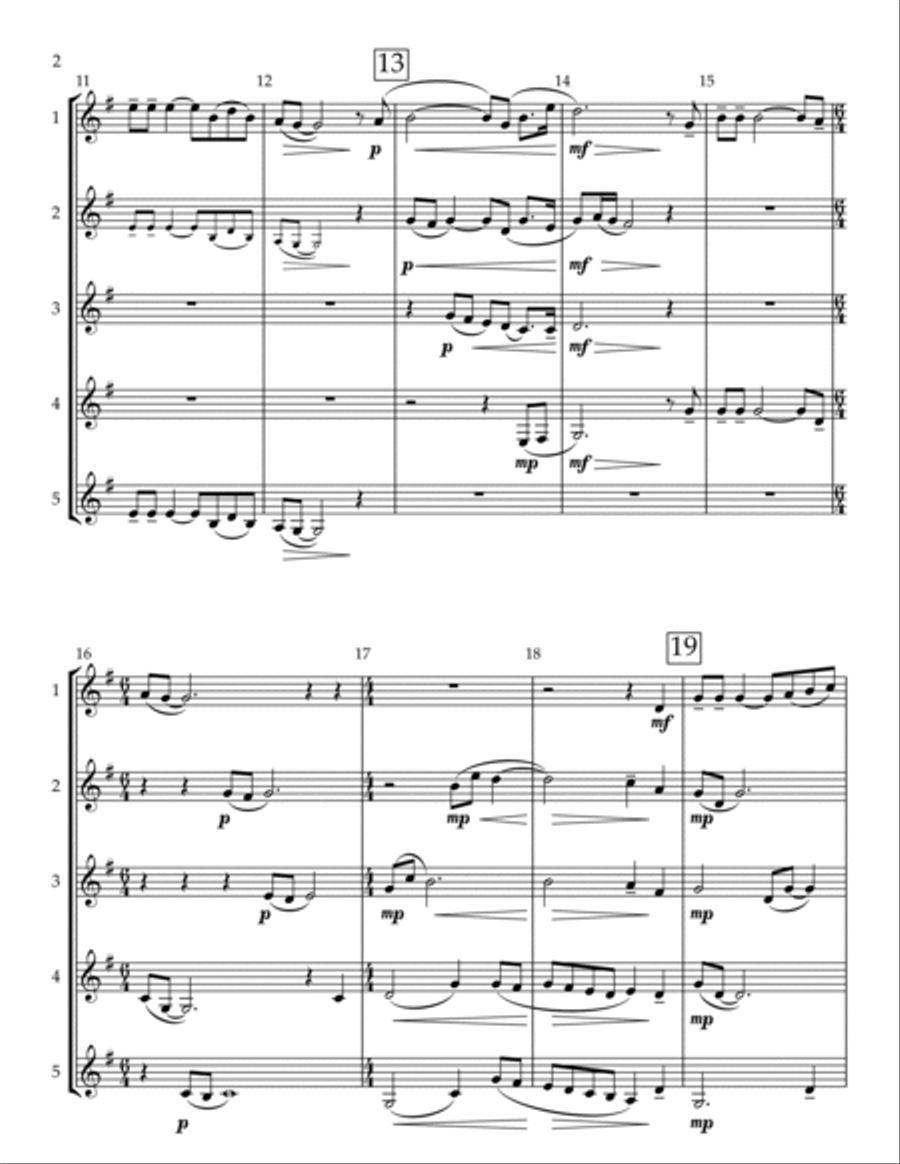 Shenandoah - Clarinet Quintet Clarinet Quintet scores gallery preview page 2