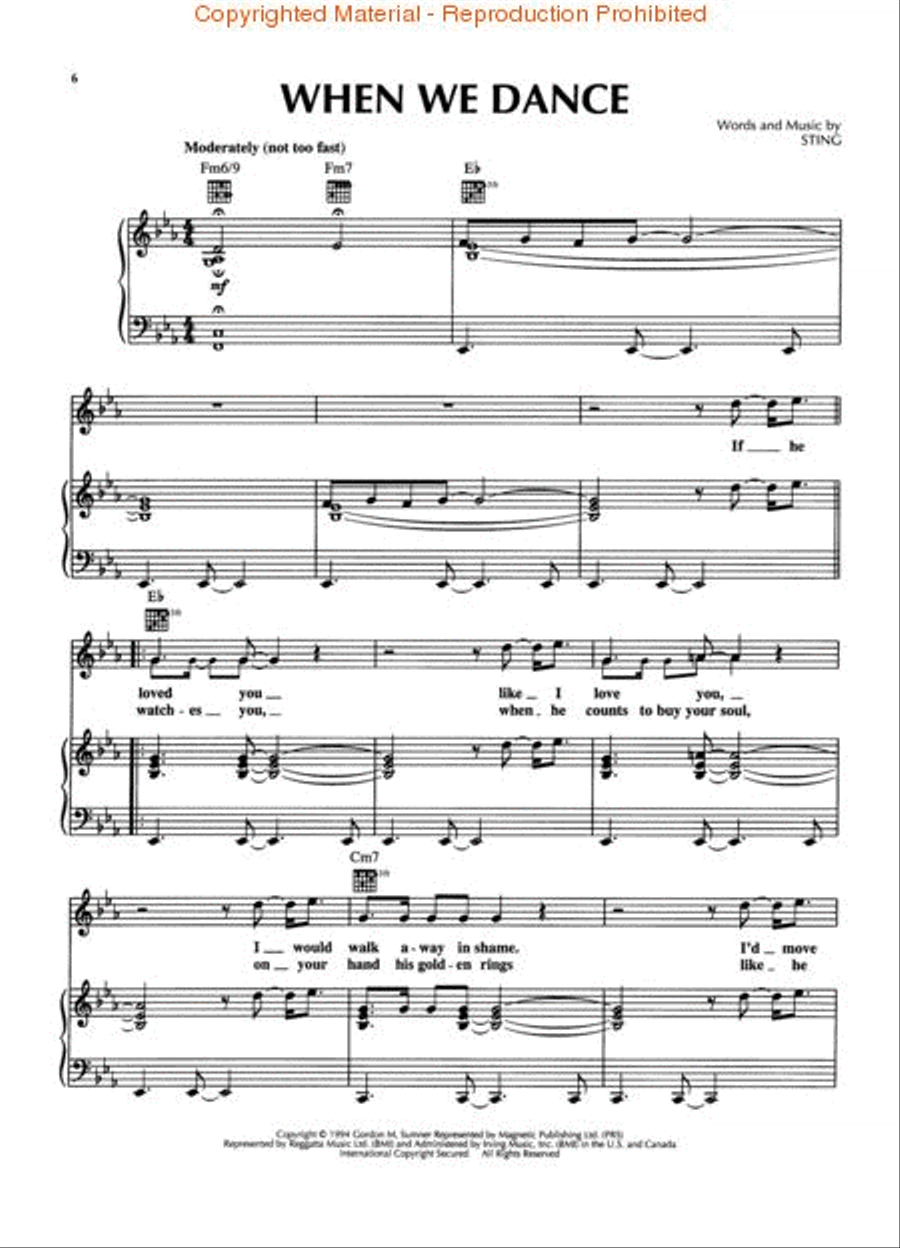 Fields of Gold: The Best of Sting 1984-1994 Piano, Vocal, Guitar scores gallery preview page 2