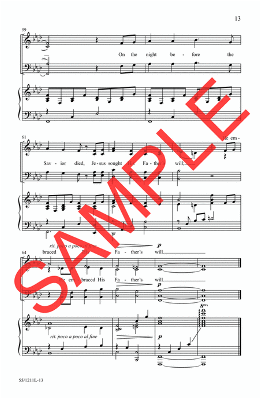 Not My Will, But Yours 4-Part scores gallery preview page 10