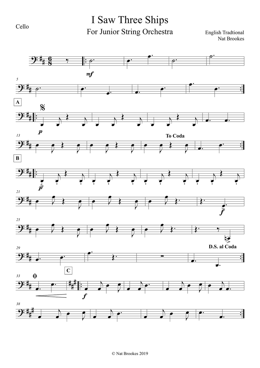 I Saw Three Ships for string orchestra String Orchestra scores gallery preview page 6
