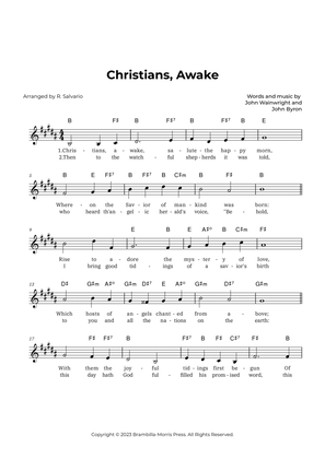 Christians, Awake (Key of B Major)
