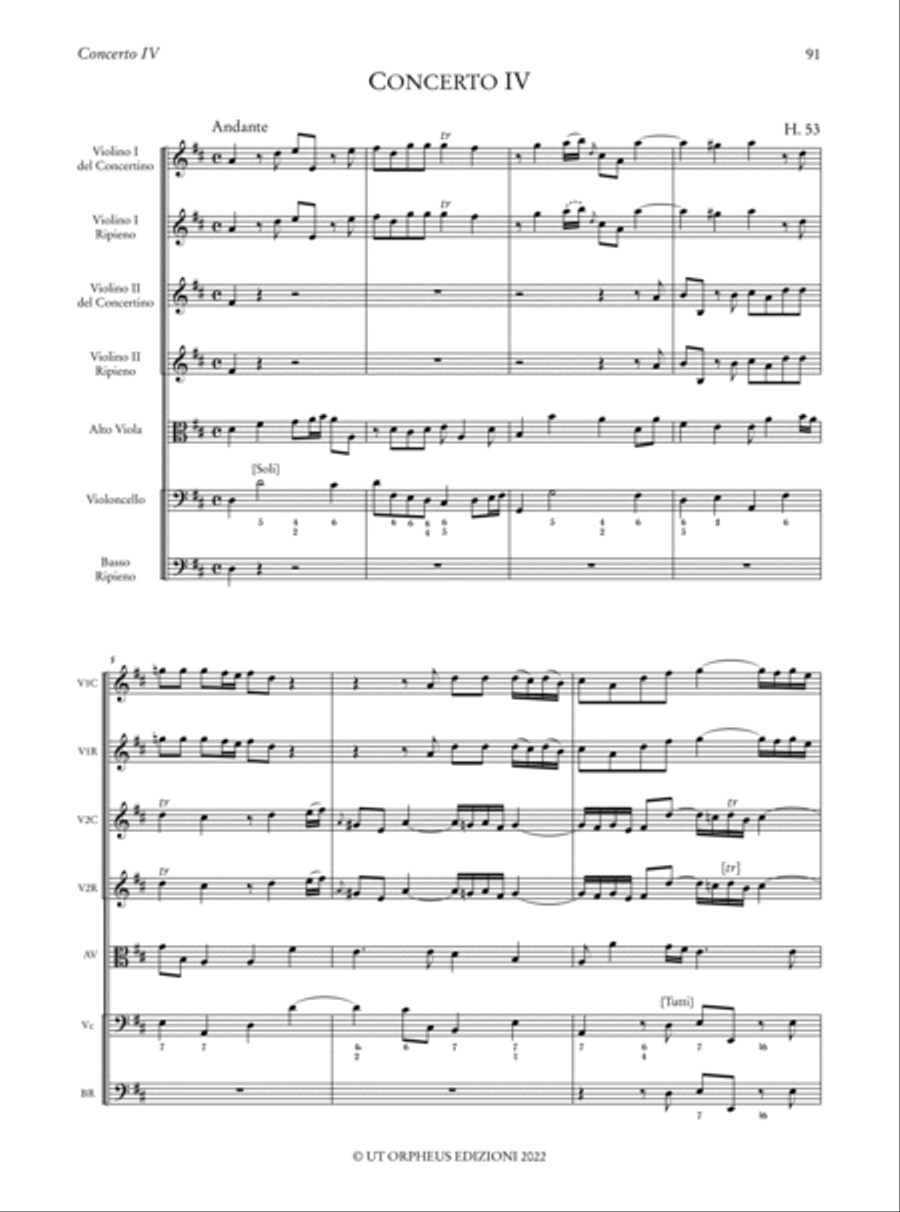 6 Concertos Op. 2 (1732; Revised, 1751) (H. 50-55). Critical Edition Orchestra scores gallery preview page 5