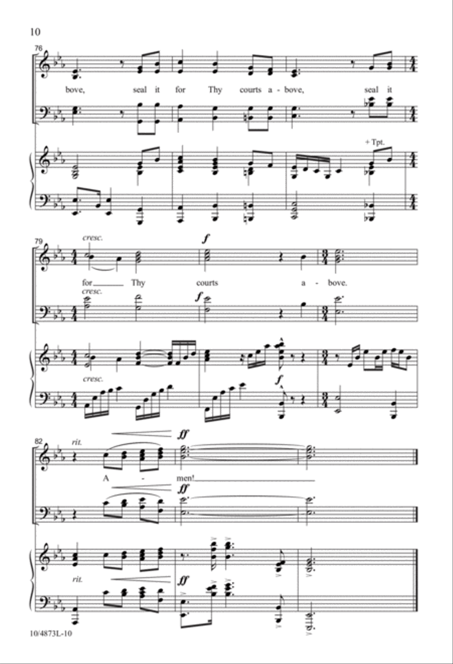 Tune My Heart to Sing Thy Grace 4-Part scores gallery preview page 10