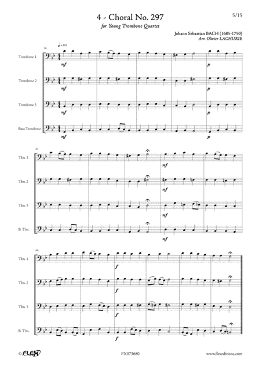 9 Classical Quartets for Young Trombonists Trombone scores gallery preview page 5