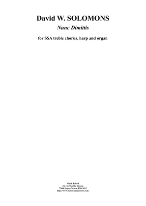 Book cover for David W. Solomons : Nunc Dimittis for SSA treble chorus, harp and organ