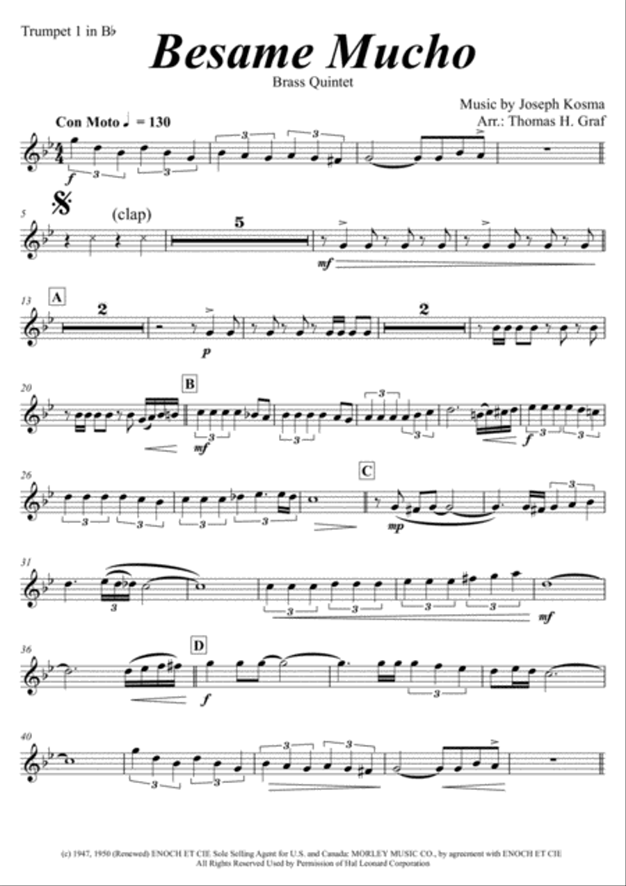 Besame Mucho (Kiss Me Much) Euphonium scores gallery preview page 5