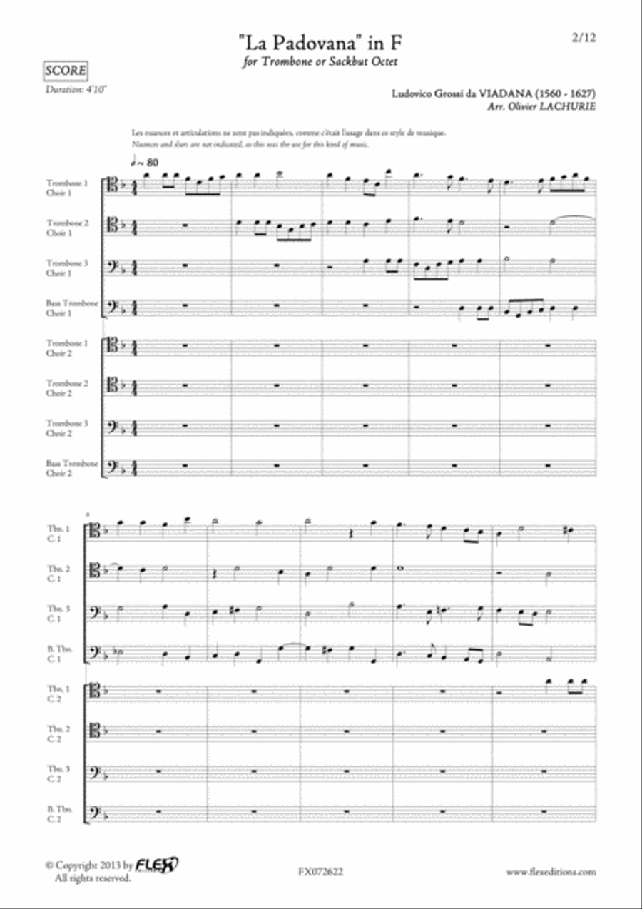 La Padovana Trombone scores gallery preview page 2