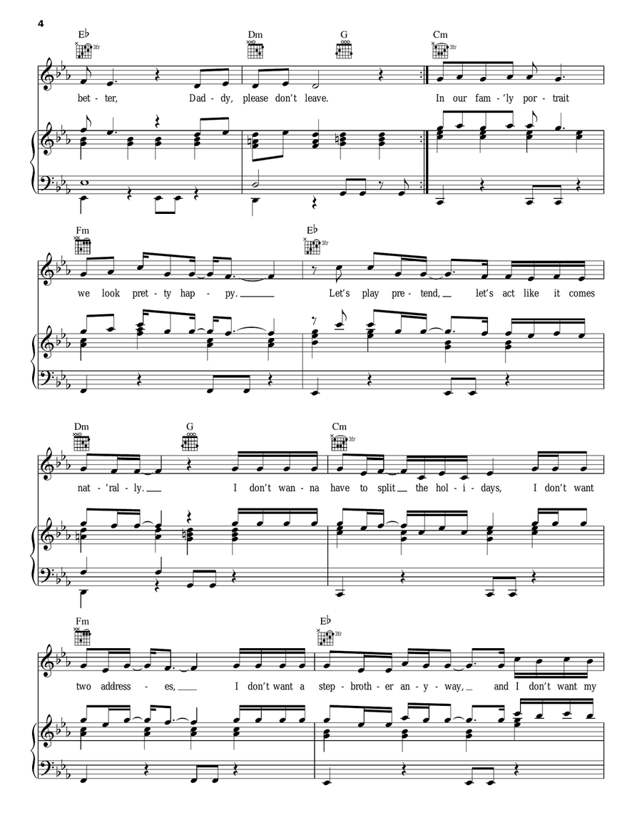 Family Portrait Piano, Vocal, Guitar scores gallery preview page 4