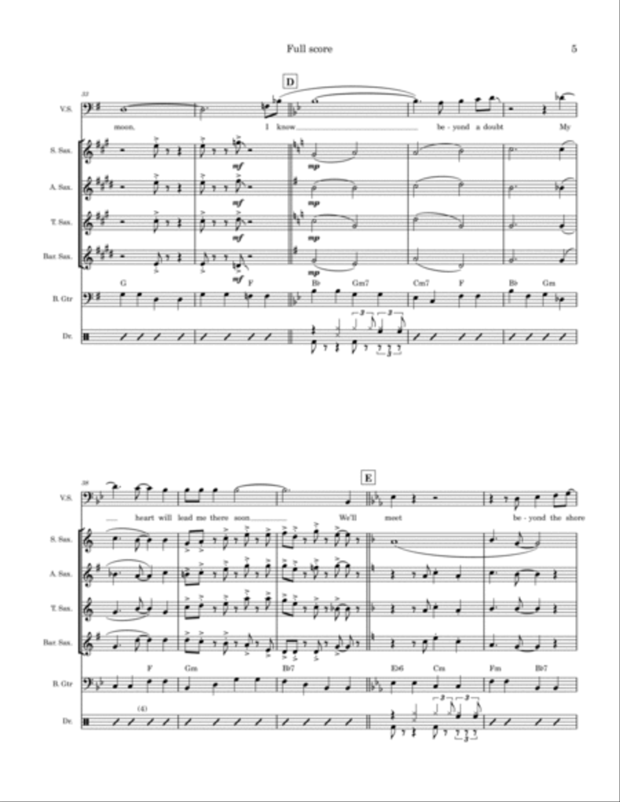 Beyond The Sea Saxophone Quartet scores gallery preview page 5