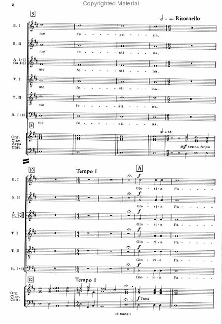 Monteverdi Vespro Della Beata Vergine Choir scores gallery preview page 3