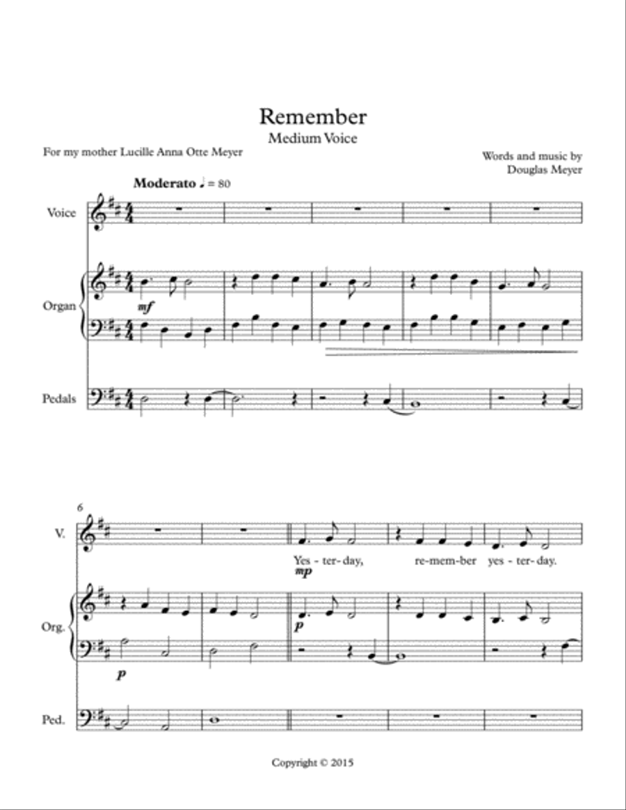 Remember (Yesterday, remember yesterday) Voice scores gallery preview page 2