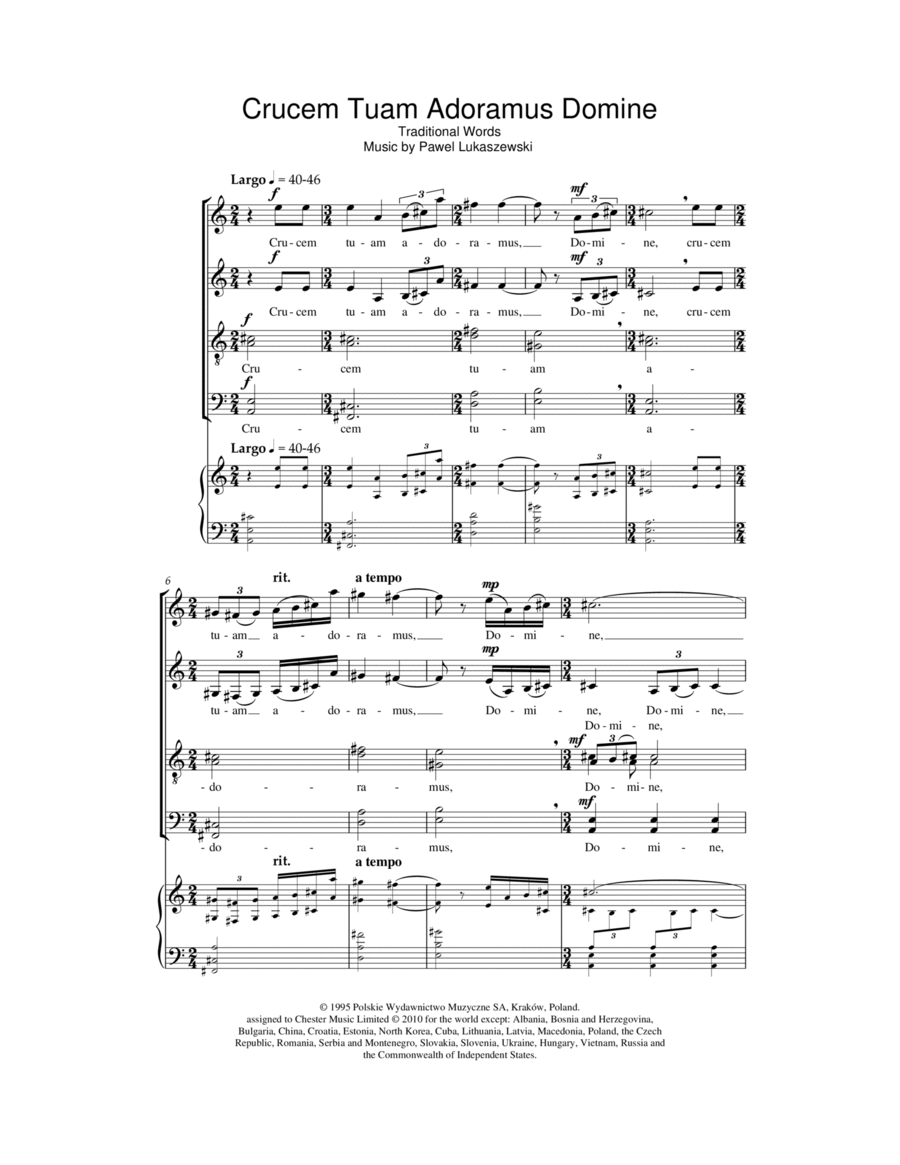 Crucem Tuam Adoremus Domine Choir scores gallery preview page 1