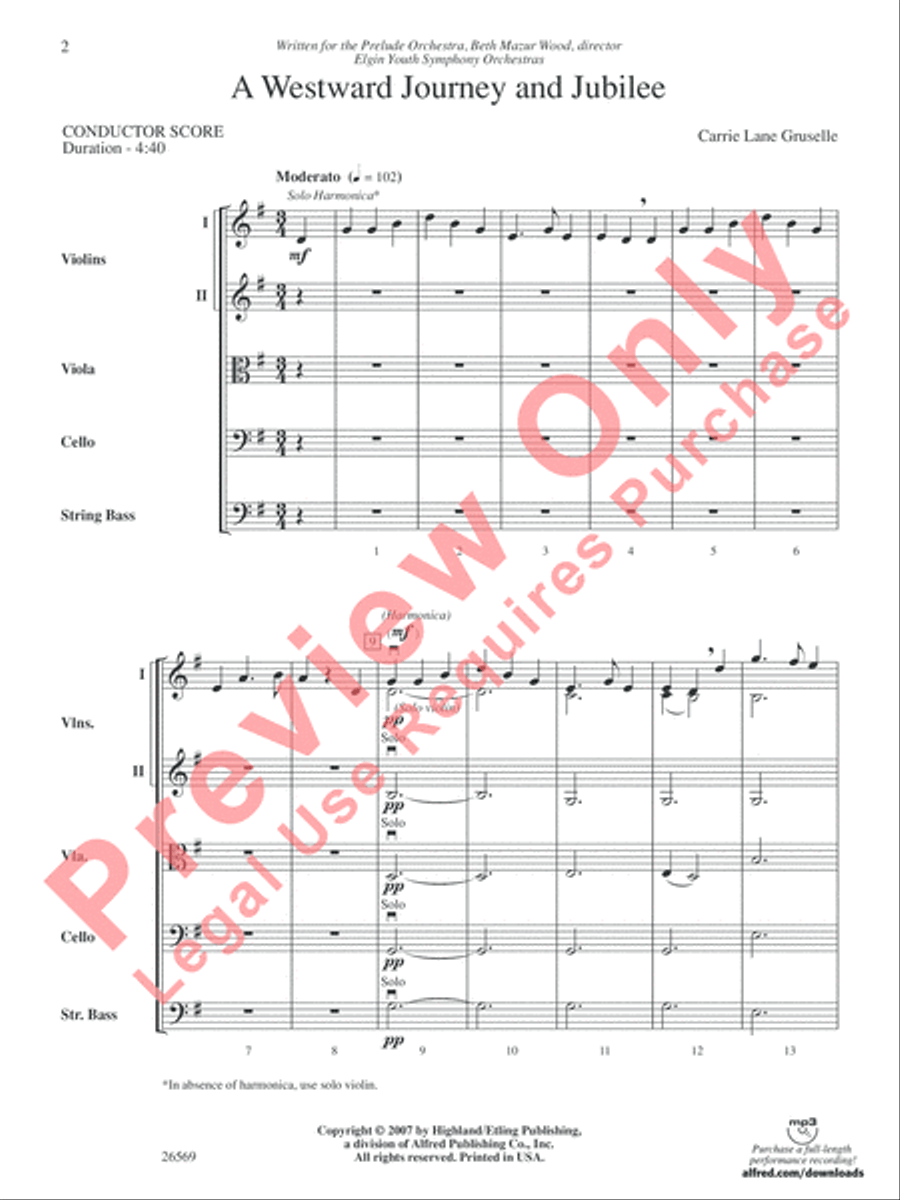 A Westward Journey and Jubilee String Orchestra scores gallery preview page 3