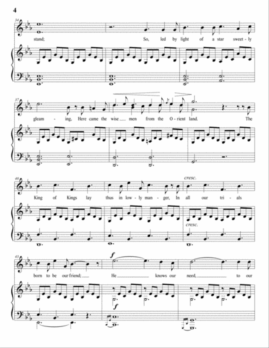 ADAM: O Holy Night (in 8 keys: E-flat, D, D-flat, C, B, B-flat, A, A-flat major) Voice scores gallery preview page 5