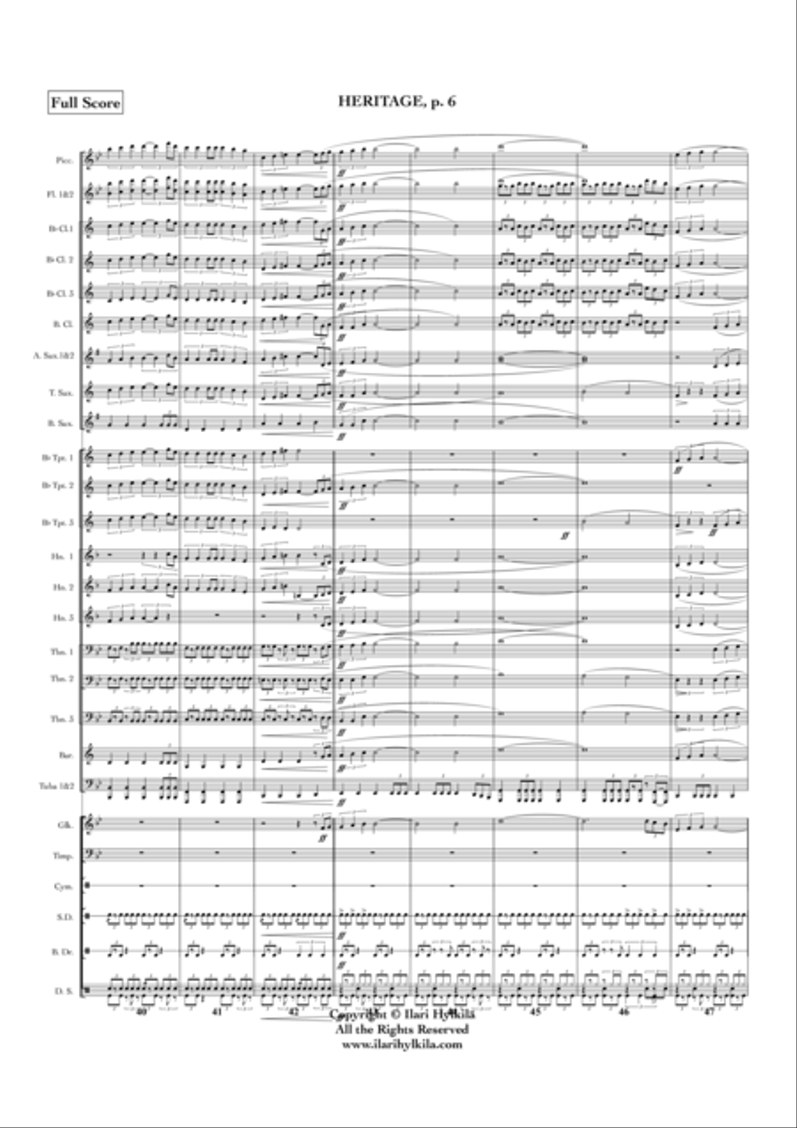 Heritage for marching band Concert Band scores gallery preview page 6
