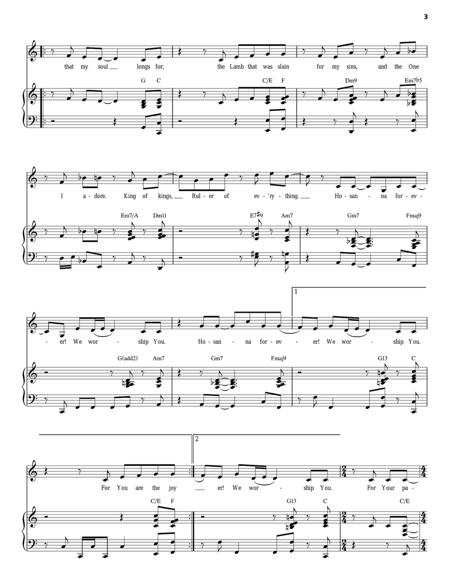 Hosanna Hosanna Acoustic Guitar scores gallery preview page 3