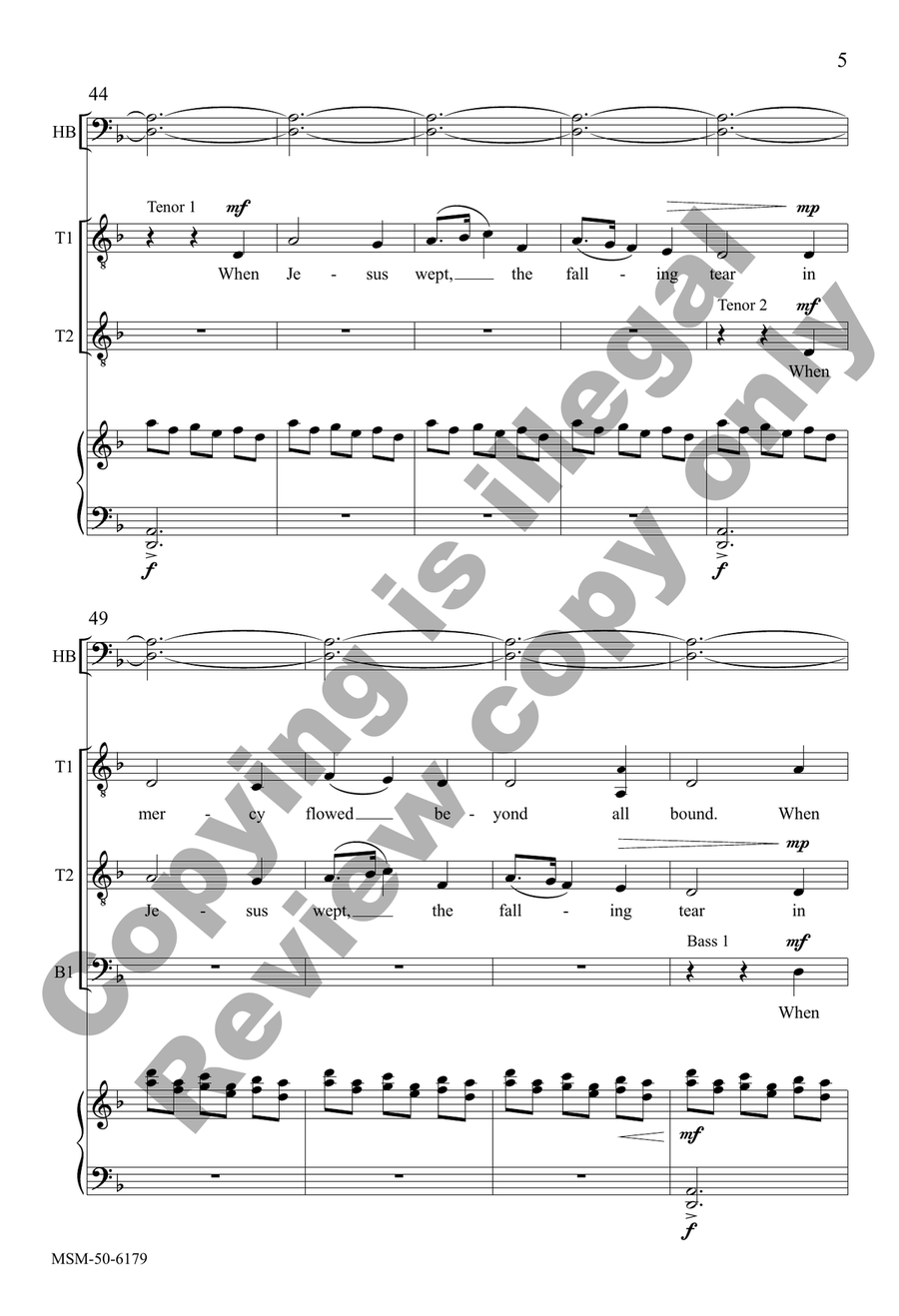 When Jesus Wept When Jesus Wept TTBB scores gallery preview page 5