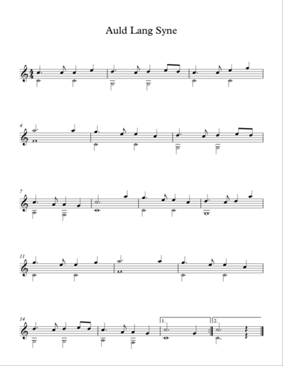 Auld Lang Syne - Traditional Scottish Songs Guitar Solo scores gallery preview page 1