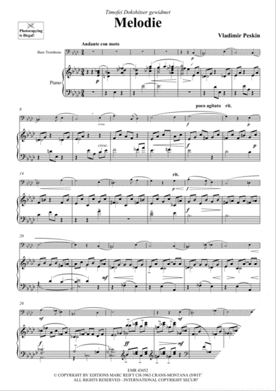 Melodie Melodie Bass Trombone scores gallery preview page 3