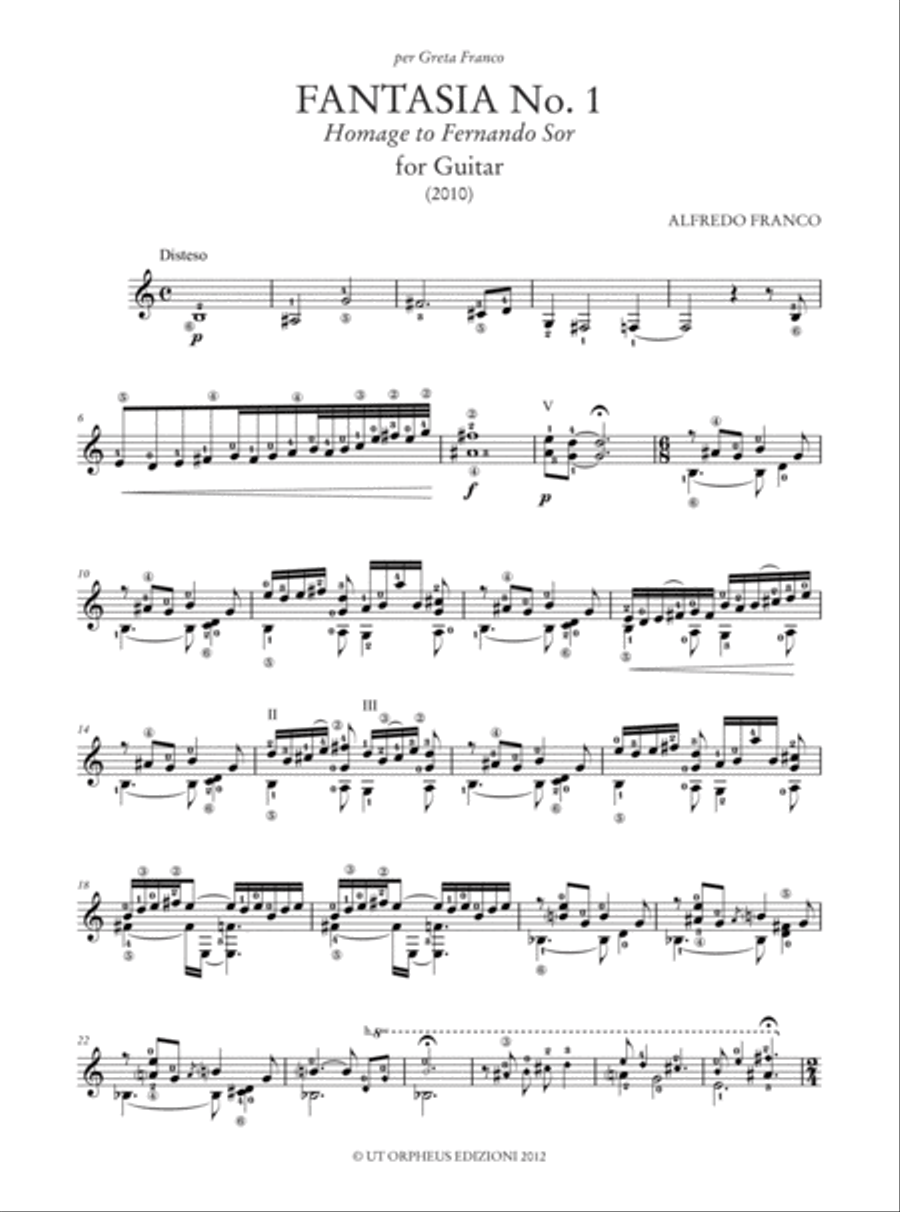 Fantasia No. 1 (Homage to Fernando Sor) for Guitar (2010) Acoustic Guitar scores gallery preview page 2