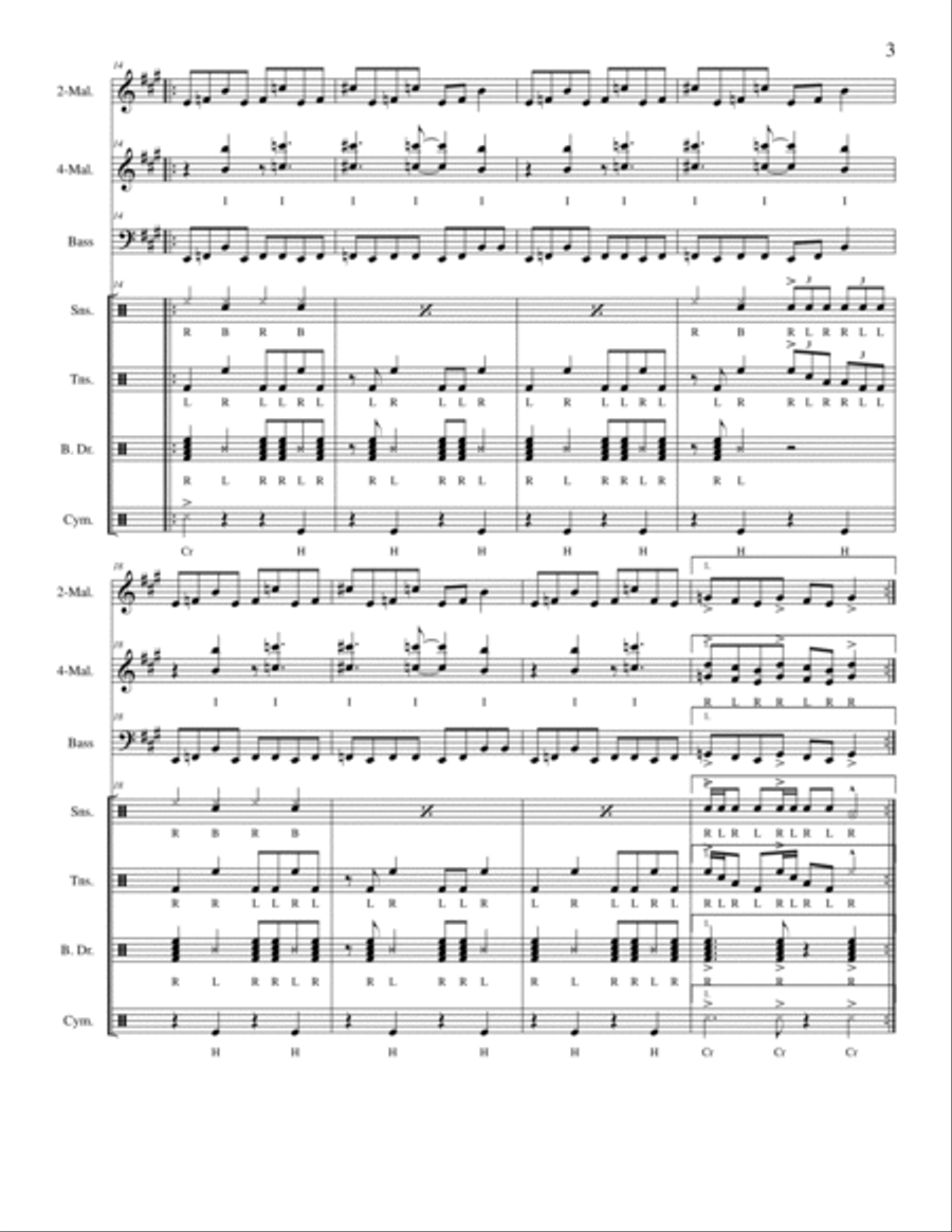 Master Of Puppets Percussion Ensemble scores gallery preview page 3