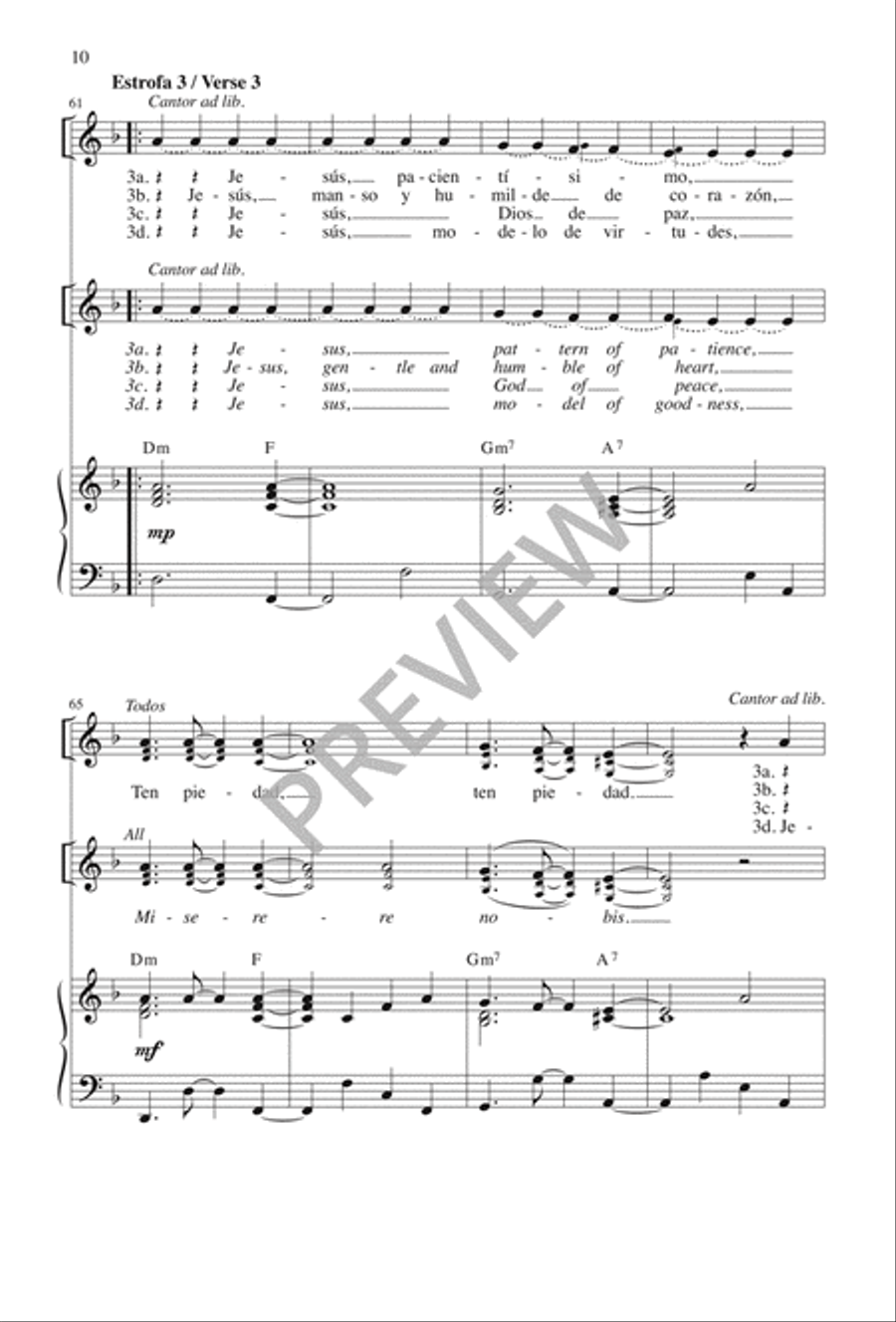 Letanía del Santo Nombre de Jesús 3-Part scores gallery preview page 10