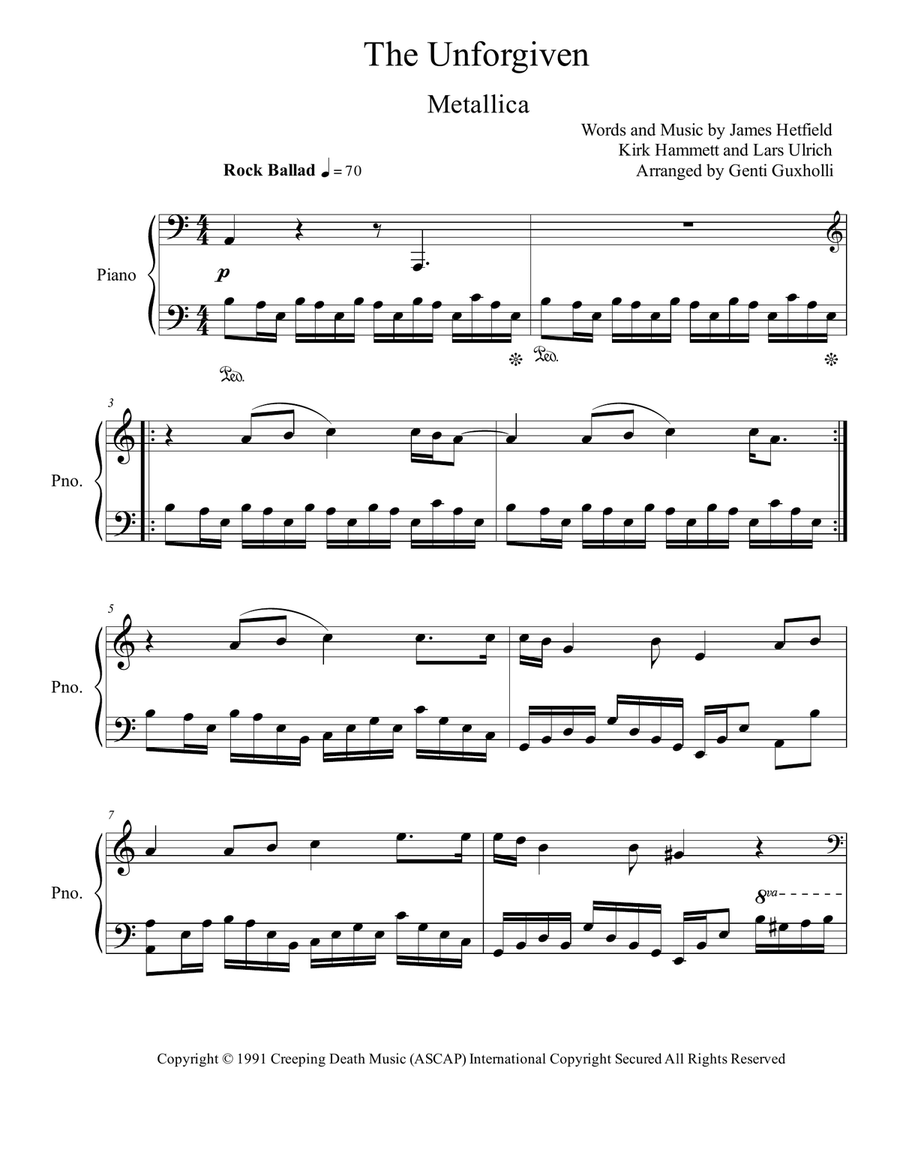 The Unforgiven The Unforgiven Piano Solo scores gallery preview page 2