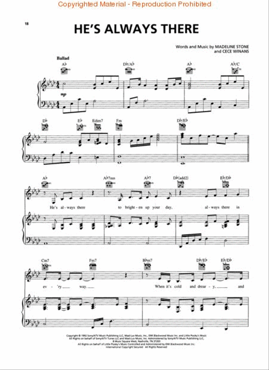 The Best of Cece Winans Piano, Vocal, Guitar scores gallery preview page 3