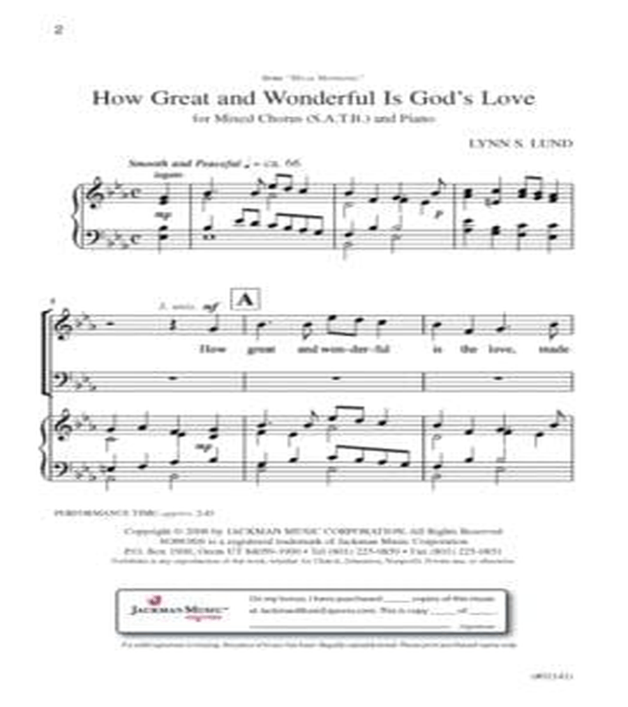 How Great and Wonderful Is God's Love - SSATB SSATB scores gallery preview page 2