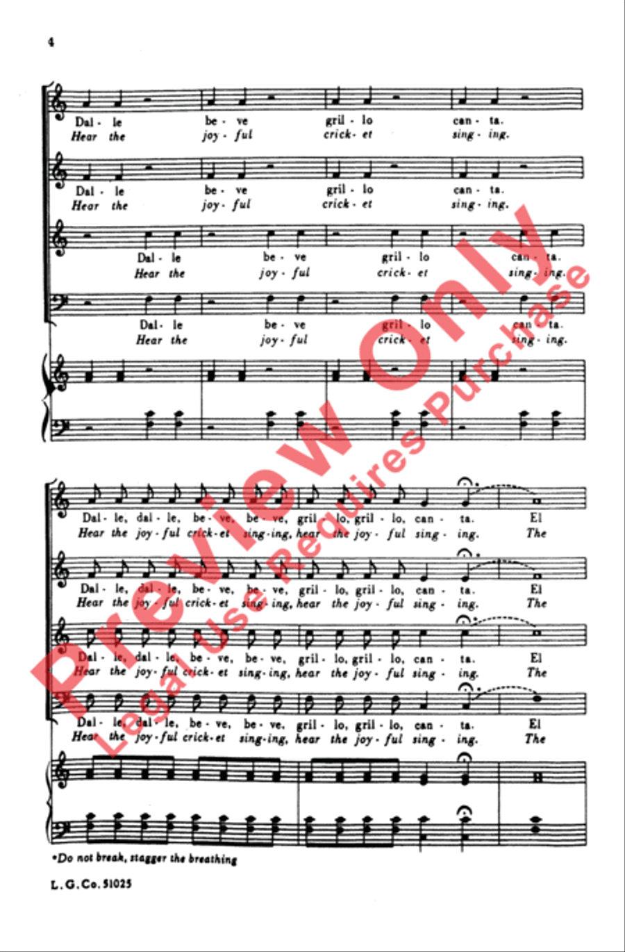 El Grillo 4-Part scores gallery preview page 3