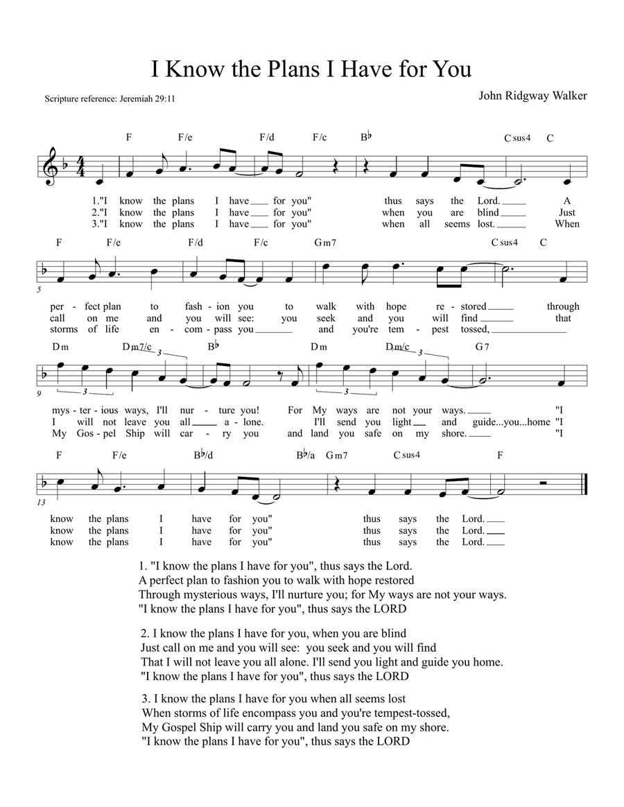I Know the Plans I Have for You Small Ensemble scores gallery preview page 1
