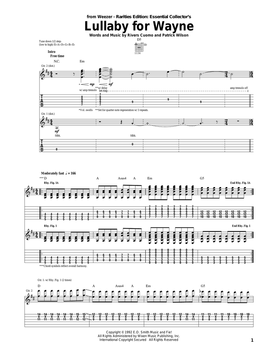 Lullaby For Wayne Lullaby For Wayne Acoustic Guitar scores gallery preview page 1