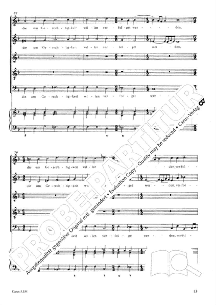 Selig sind, die da geistlich arm sind SSATB scores gallery preview page 14