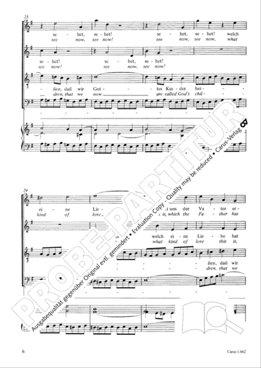 See now, what kind of love (Sehet, welch eine Liebe hat uns der Vater erzeiget) 4-Part scores gallery preview page 21