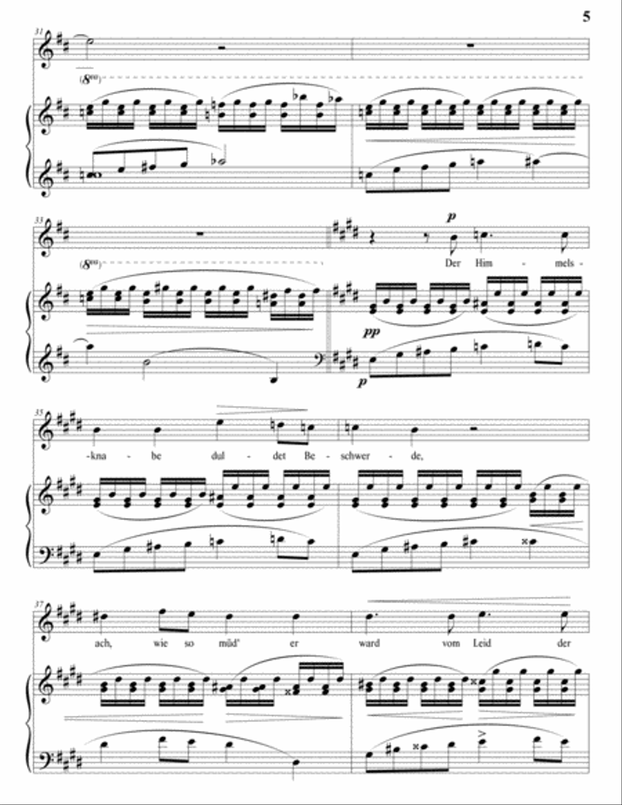 WOLF: Die ihr schwebet um diese Palmen (transposed to E major) Voice scores gallery preview page 6