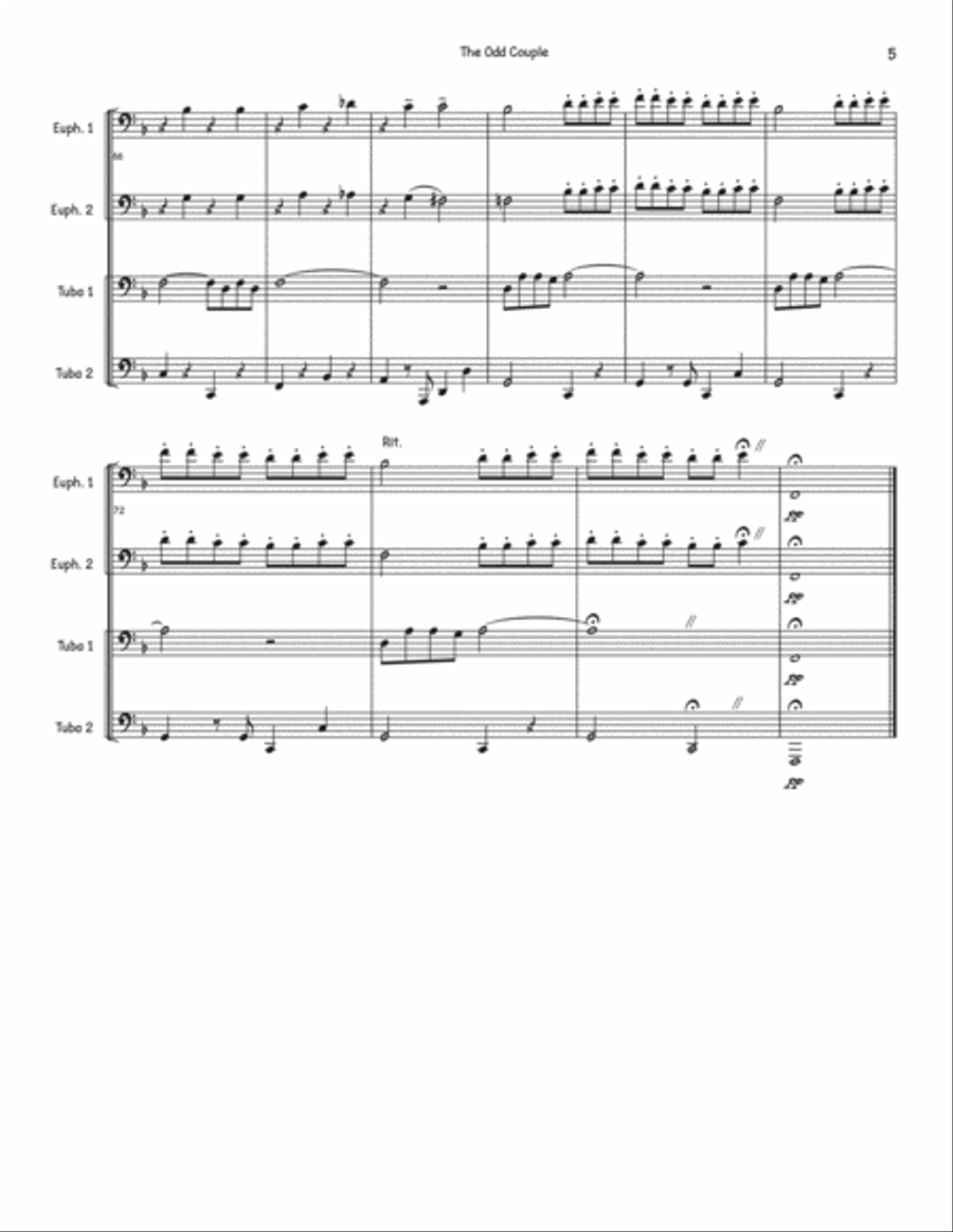 The Odd Couple Brass Quartet scores gallery preview page 5