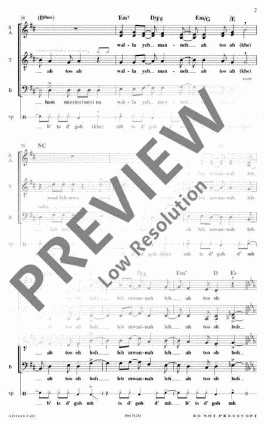 African Call 4-Part scores gallery preview page 10