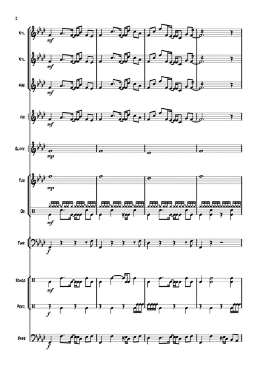Axel F Percussion Ensemble scores gallery preview page 3