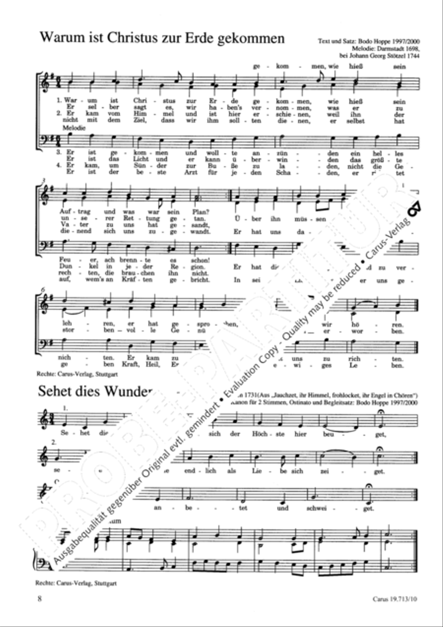 Neue Lieder und Kanons zu Advent/Weihnachten Choir scores gallery preview page 9