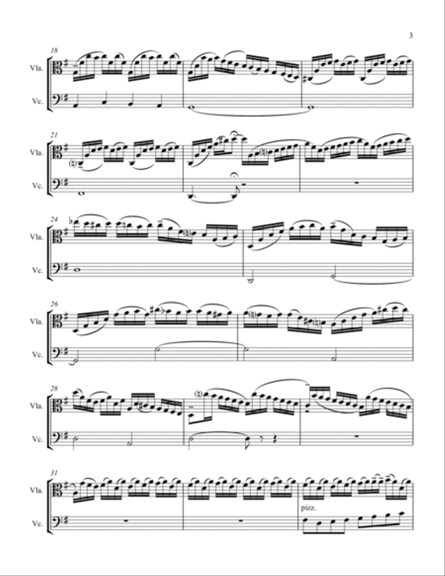 PRELUDE FROM CELLO SUITE NO. 1 by Bach String Duo with Viola melody for viola and cello Intermediate String Duet scores gallery preview page 4