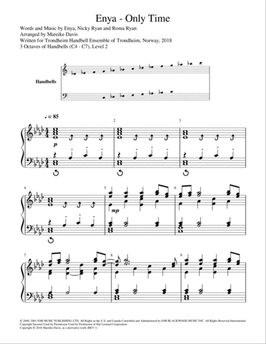 Only Time Handbell Choir scores gallery preview page 1